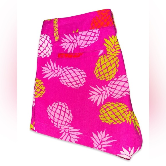 Macbeth Collection by Margaret Josephs Pink Pineapple High Waist Shorts - Picture 2 of 5